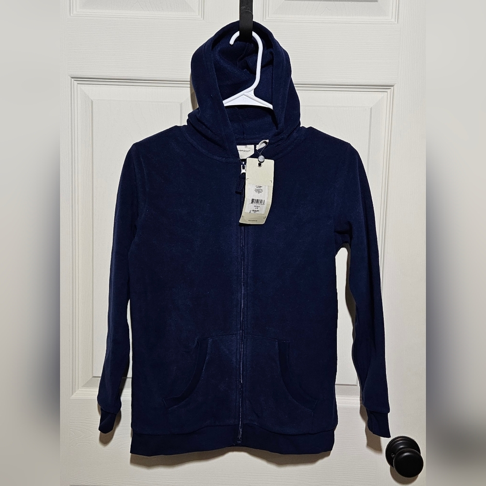 Navy blue zip-up hoodie